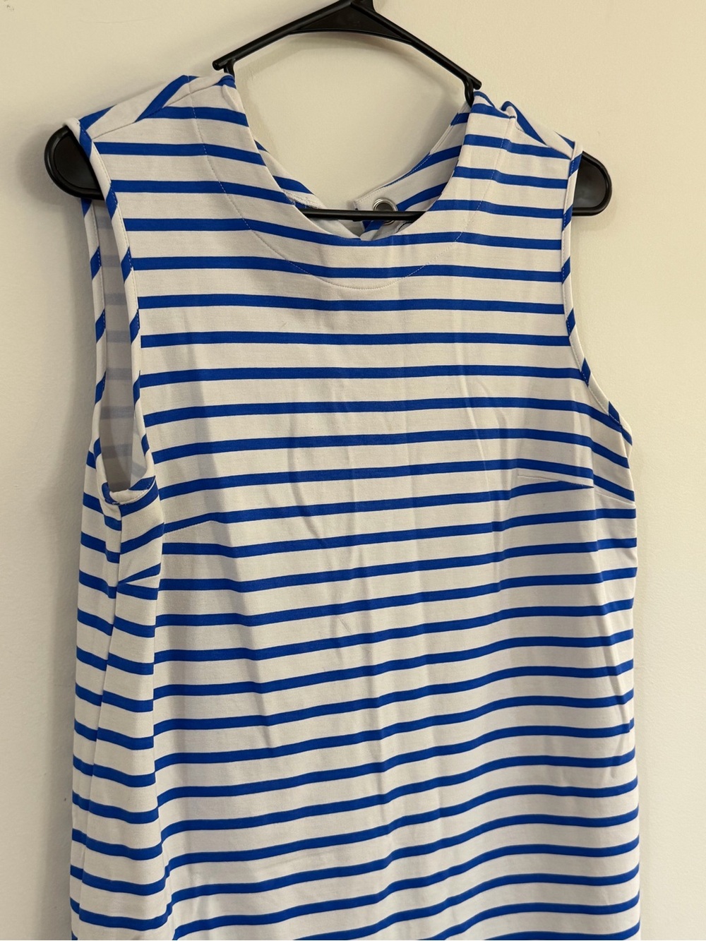 Jude Connally Maya Classic Stripe Dress L Lace-up Back Silver Grommet Nautical - Picture 4 of 11